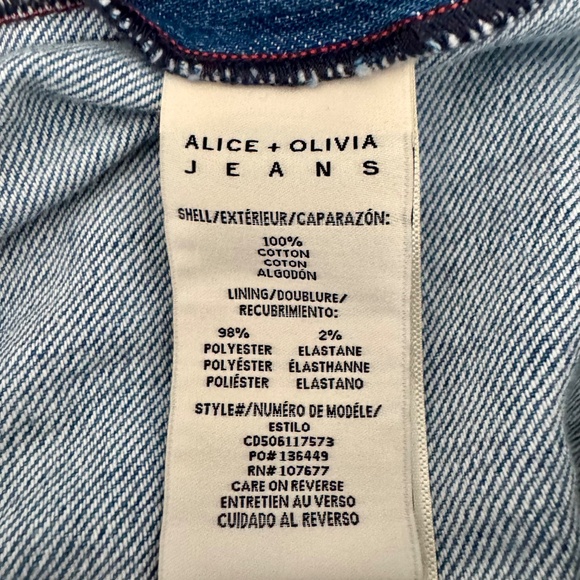 New Alice & Olivia Jeans Denim Dress Shanti Mini Tiered Women's Size 6 B - Picture 8 of 10